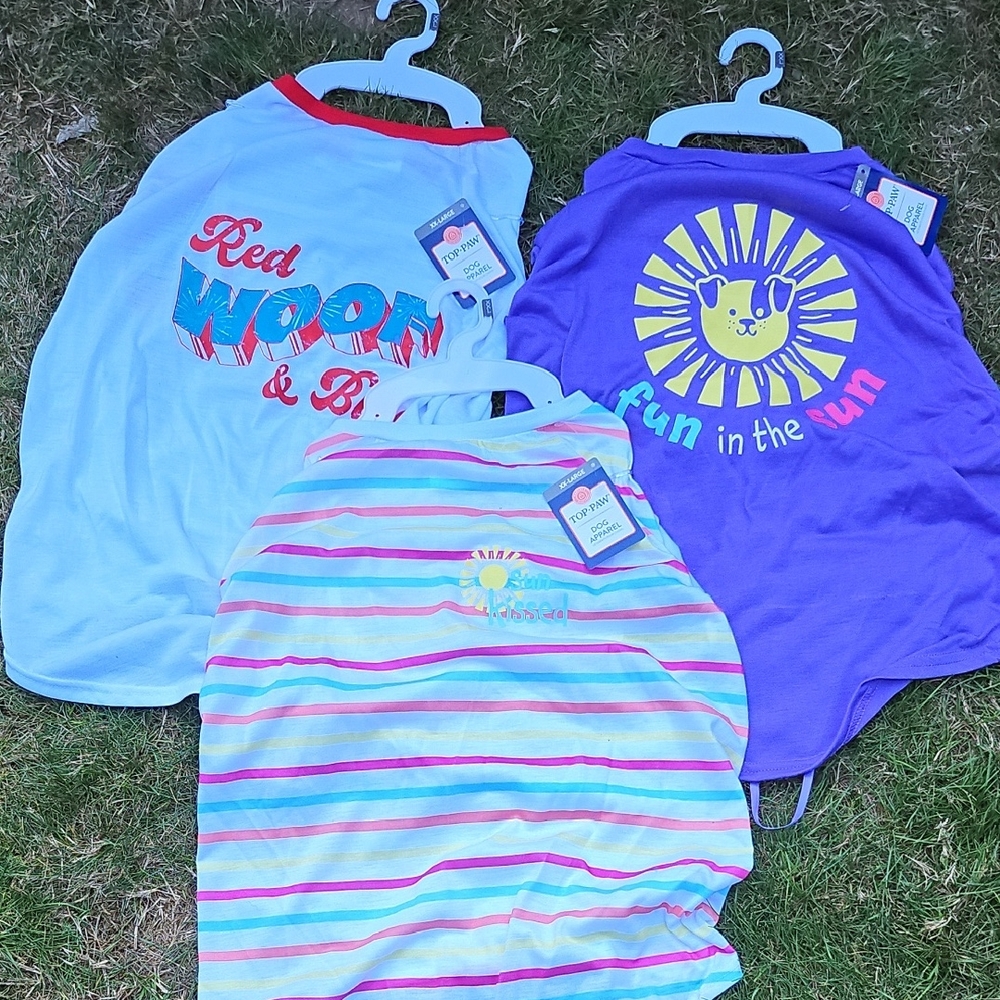 Top Paw Dog Shirts - Blue, Purple, Multicolor